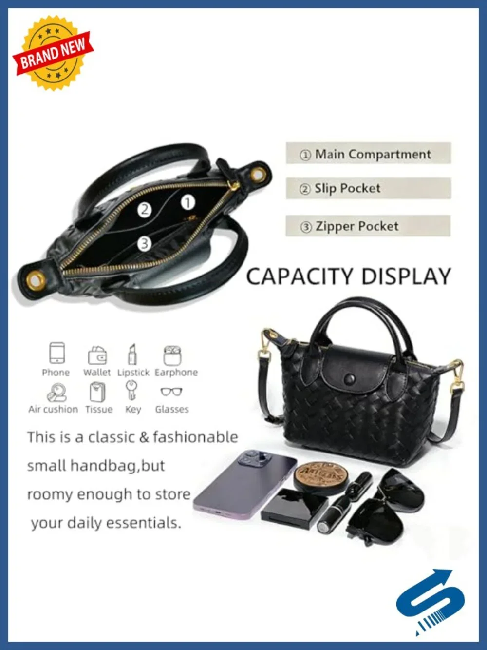 Vegan Leather Woven Crossbody Bag Mini Dumpling Handbag Shoulder Purse